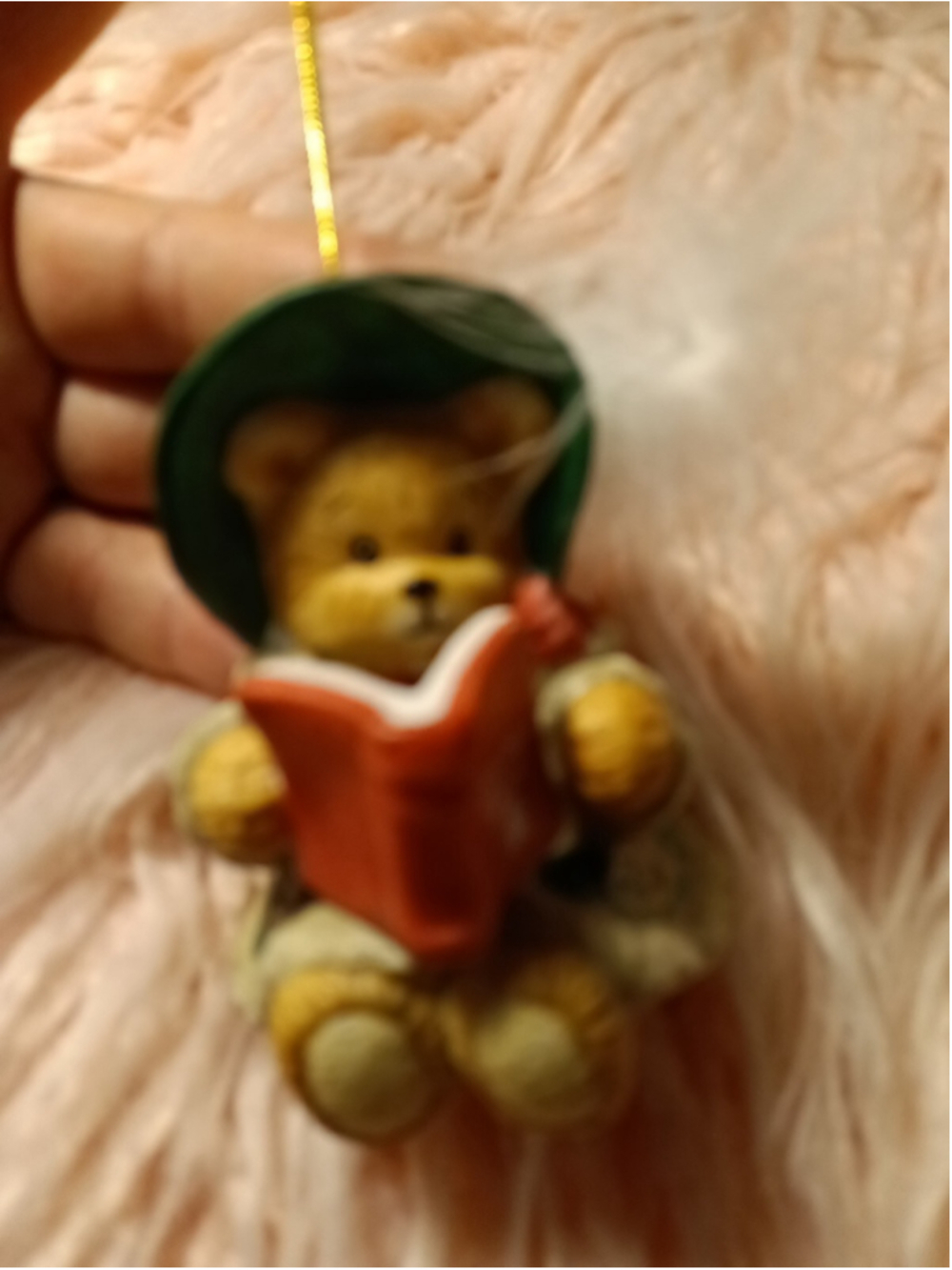 Lucy Rigg Chapeau Noelle Beth a Carol Bear With Song Book by Lucy Rigg Ornament